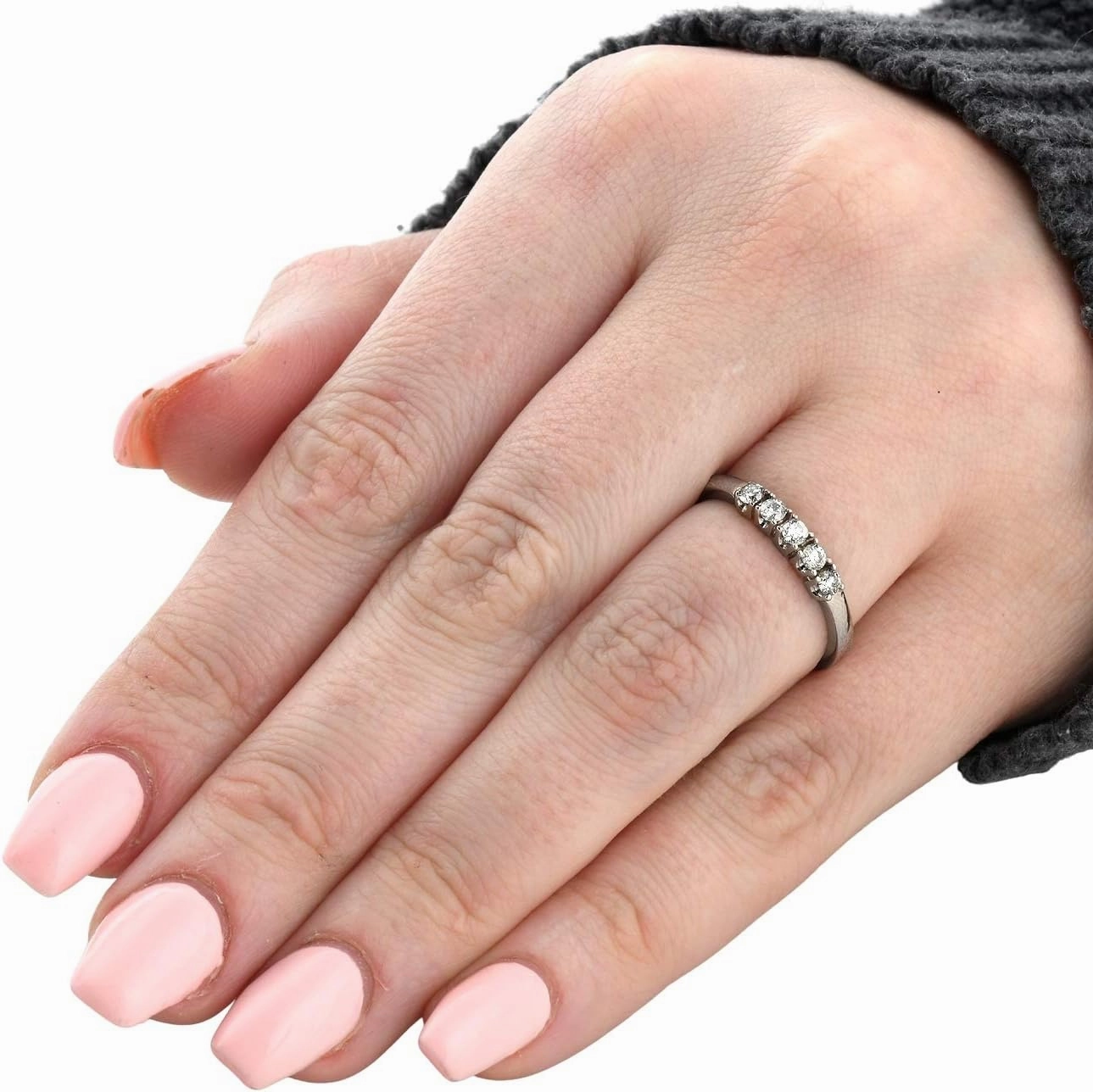Pompeii 1/4ct Diamond Wedding White Gold Guard Stacker Ring