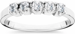 Pompeii 1/4ct Diamond Wedding White Gold Guard Stacker Ring