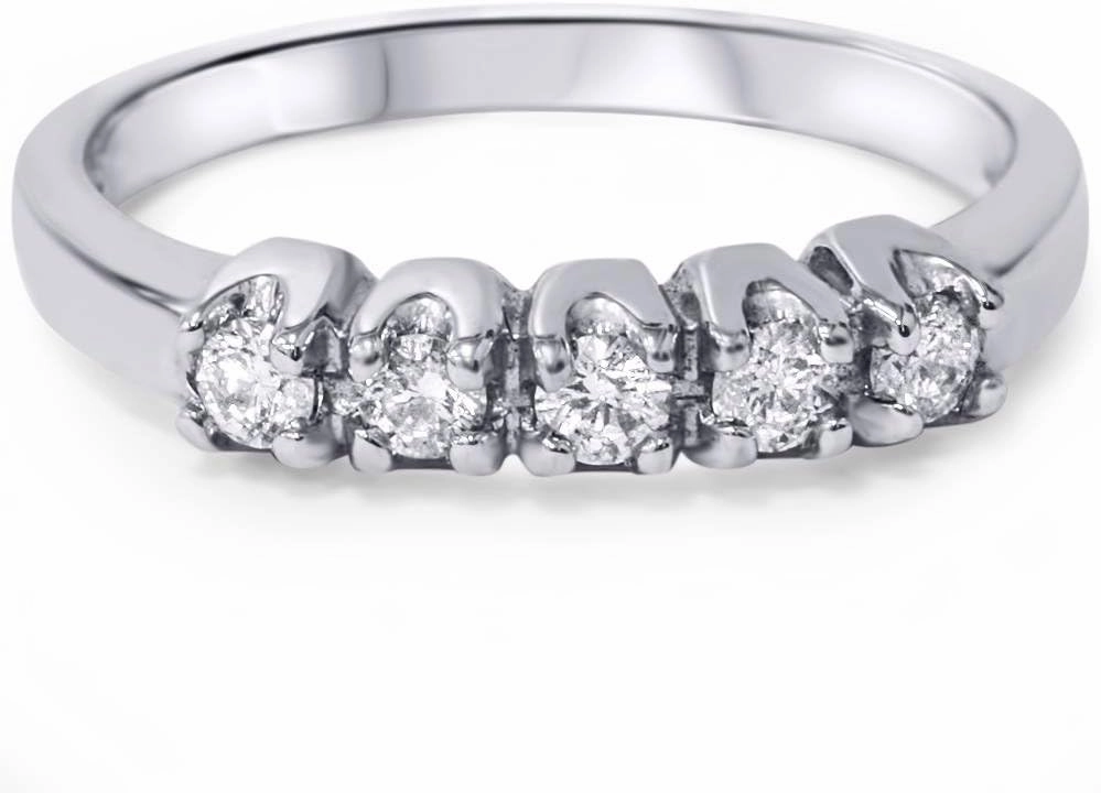 Pompeii 1/4ct Diamond Wedding White Gold Guard Stacker Ring