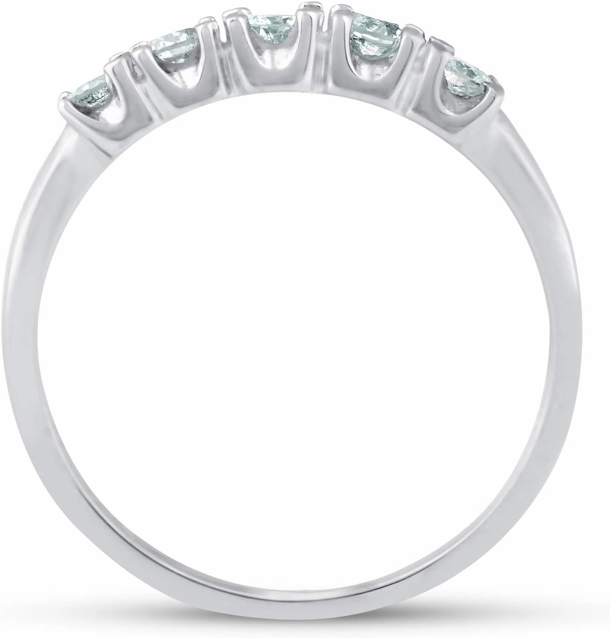 Pompeii 1/4ct Diamond Wedding White Gold Guard Stacker Ring