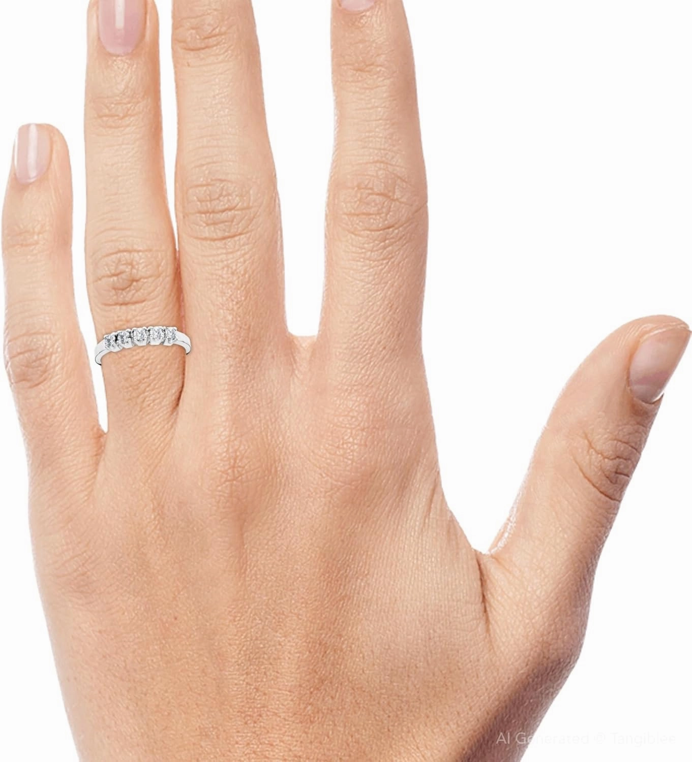 Pompeii 1/4ct Diamond Wedding White Gold Guard Stacker Ring