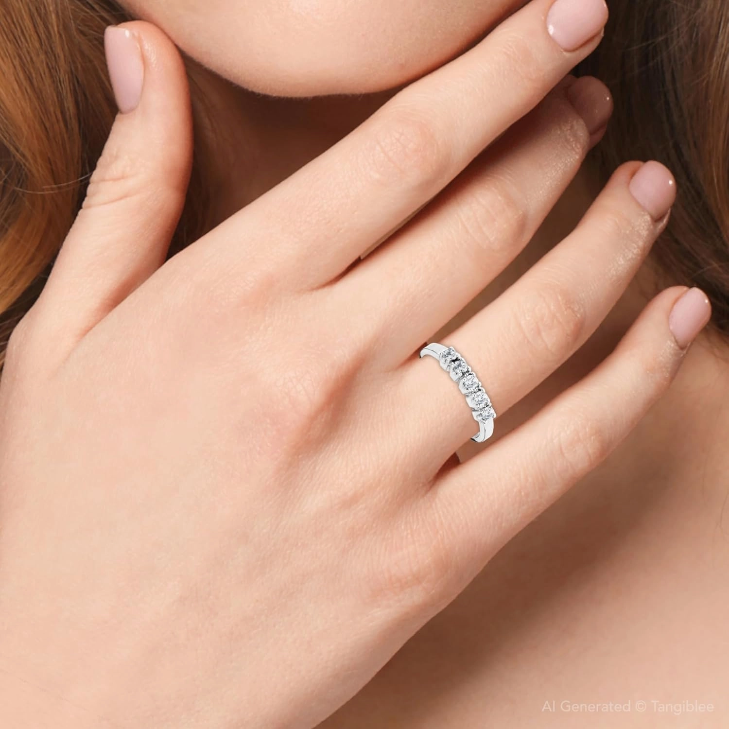 Pompeii 1/4ct Diamond Wedding White Gold Guard Stacker Ring