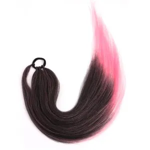 Ponytailtail Extensions Synthetic Boxing Braids 26 Inch Brown Wrap Around Chignon Tail With Rubber Band Hair Ring Ombre Braid