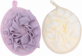POPETPOP 4pcs Exfoliating Bath Loofah Sponge Soft Mesh Shower Scrubber Women African Net Design for Effective Cleansing and Back Scrubbing
