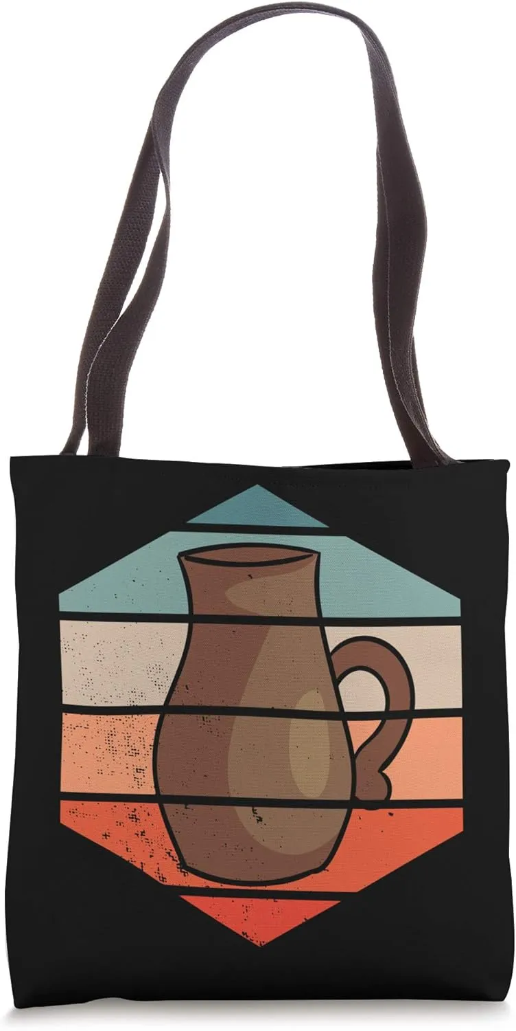 Pot Retro Vintage Pottery Ceramist Handmade Clay Gift Tote Bag