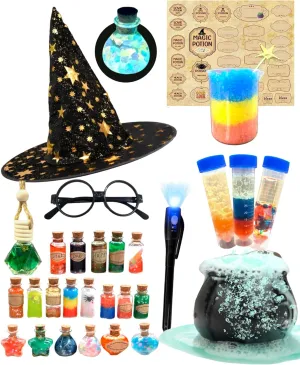 Potion Making Kit 50  Magic Mix with Potion Bottles Hat Glasses & Invisible Pen Mystery Box Fairy Potion Craft Kit for Kids Girls Boy Craft Toy Gifts Age 6 