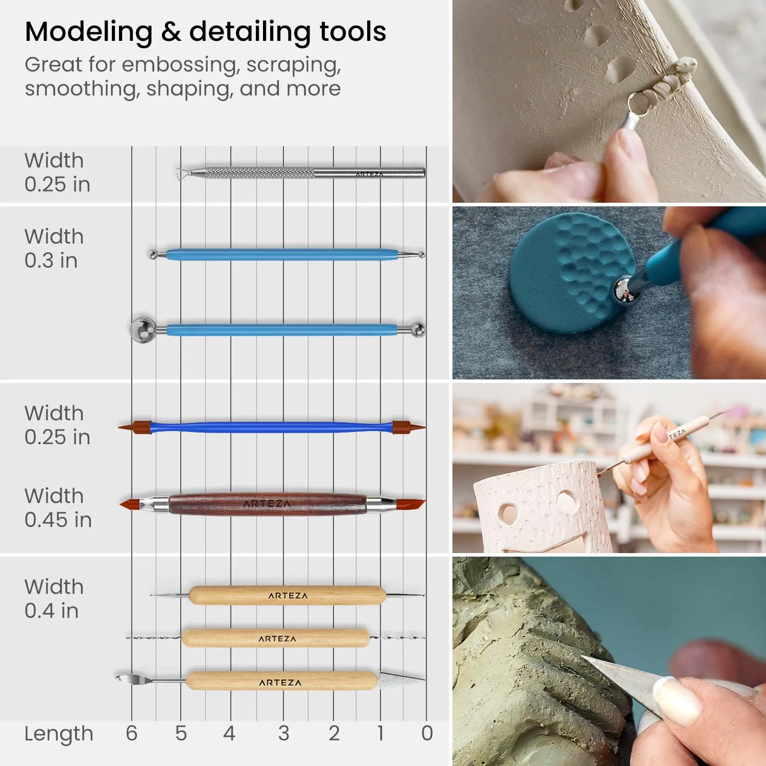 Pottery and Clay Sculpting Tools - Set of 22
