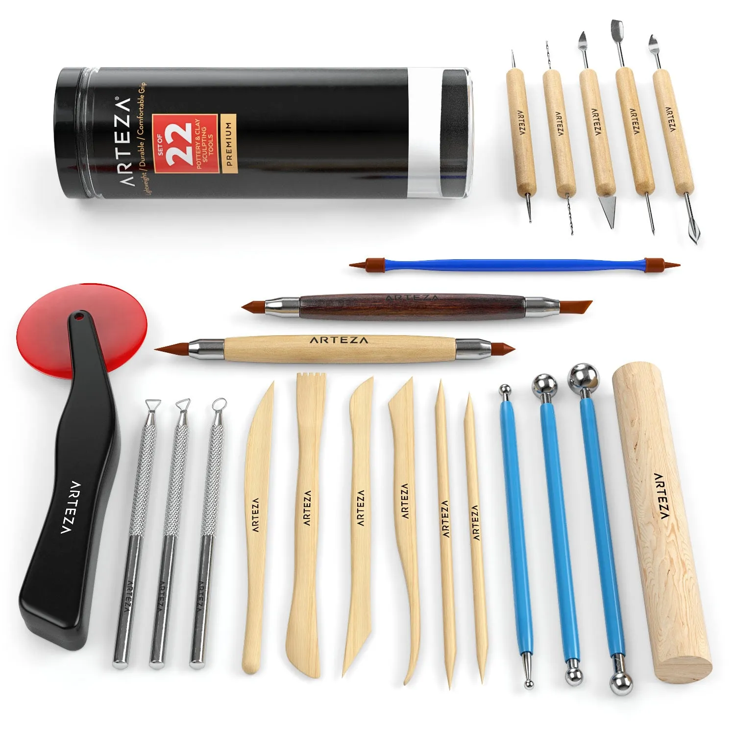 Pottery and Clay Sculpting Tools - Set of 22