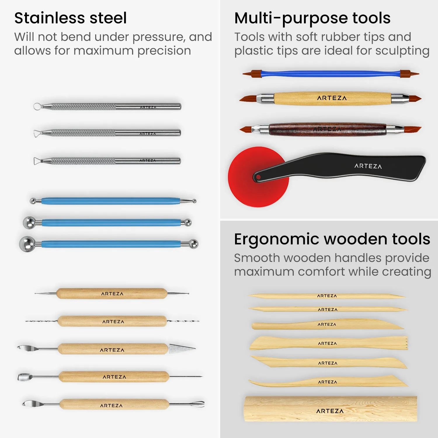 Pottery and Clay Sculpting Tools - Set of 22
