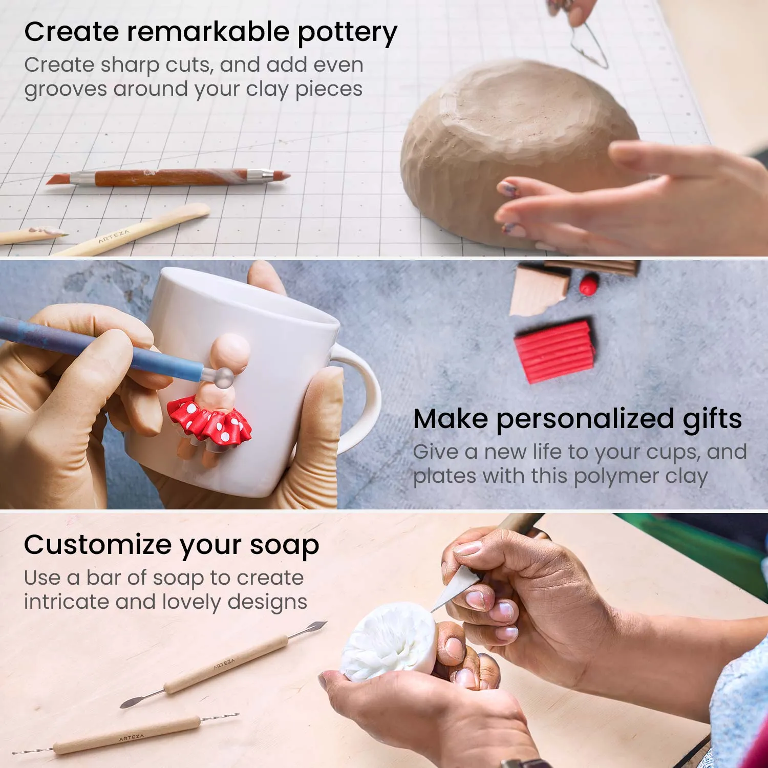 Pottery and Clay Sculpting Tools - Set of 22