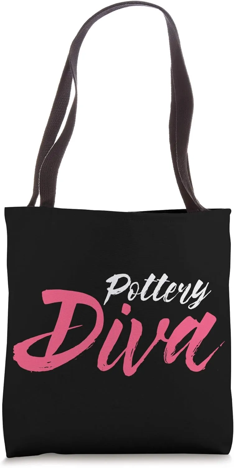 Pottery Diva Ceramist Handmade Clay Pot Kiln Gift Tote Bag