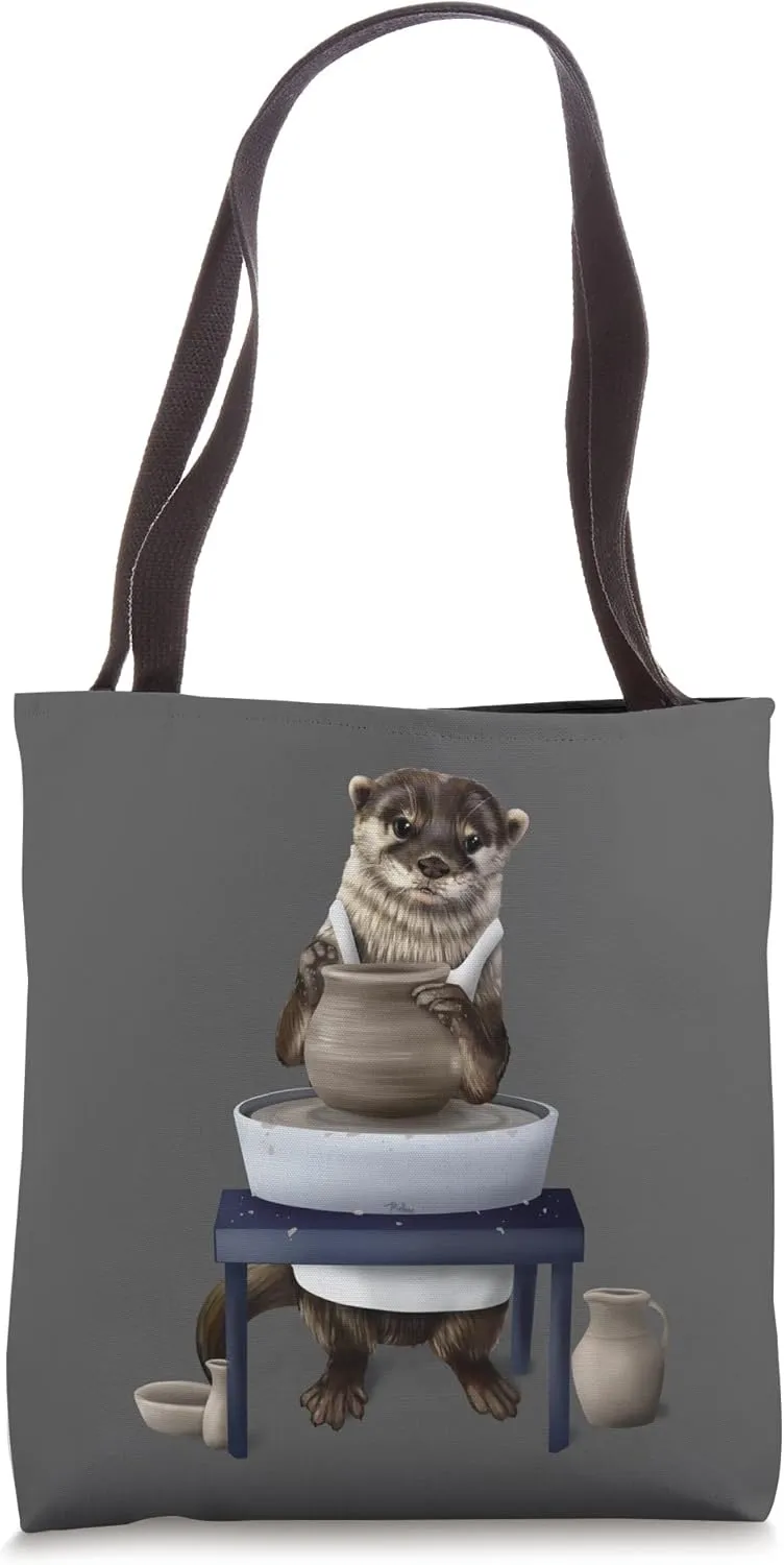 Pottery Otter Tote Bag