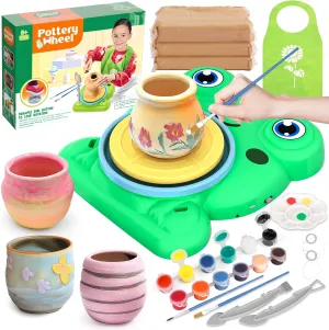 Pottery Wheel for Kids - Complete Pottery Painting Kit Arts and Crafts for Kids Ages 8-12 with 3 Pack Air Dry Clay Art Supplies Toys for Girls Boy Birthday Gift for 4 5 6 7 8 9 10 11 12 
