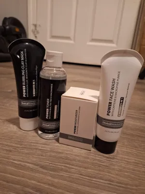 power bubbling clay mask power toner moisturizer power face wash