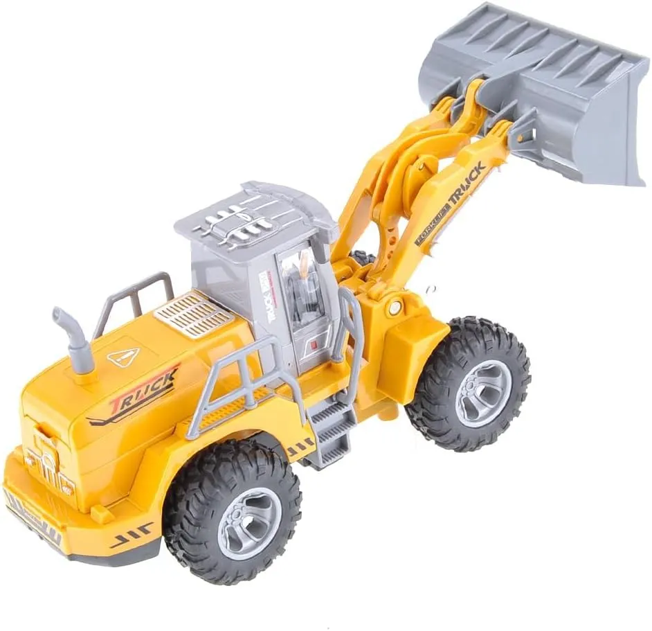 PowerTRC Remote Control Functional Construction Excavator Bulldozer Vehicle Truck with Lights, 1:30 Scale RC Truck Car for Kids, for Beach Trips, Parties, Holidays, Birthdays, and Christmas