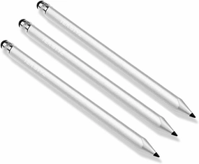 Pro Stylus Capacitive Pen Upgraded Works for Asus Transformer Book T90 Chi with Custom High Precision Touch Full Size 3 Pack! (Silver)