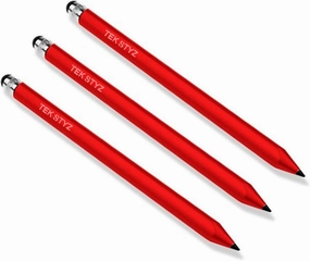Pro Stylus Capacitive Pen Upgraded Works for ZTE Axon Lux with Custom High Precision Touch Full Size 3 Pack! (RED)