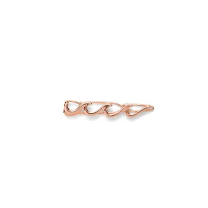 Pura Vida Rose Gold Wave Hair Barrette Set - 100% Brass Base, Stylish Clip Design - 2 Inches, Pack of 2