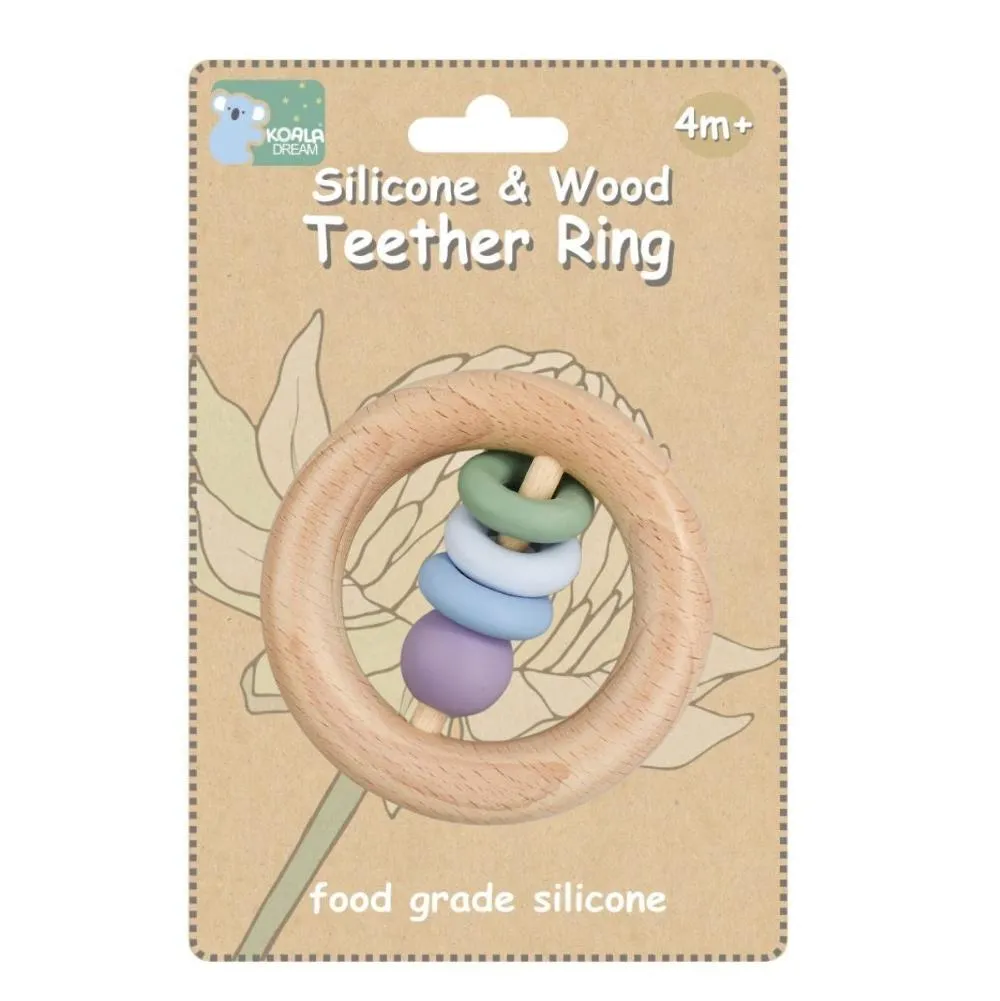 Pure Baby Comfort Wooden & Silicone Teething Ring