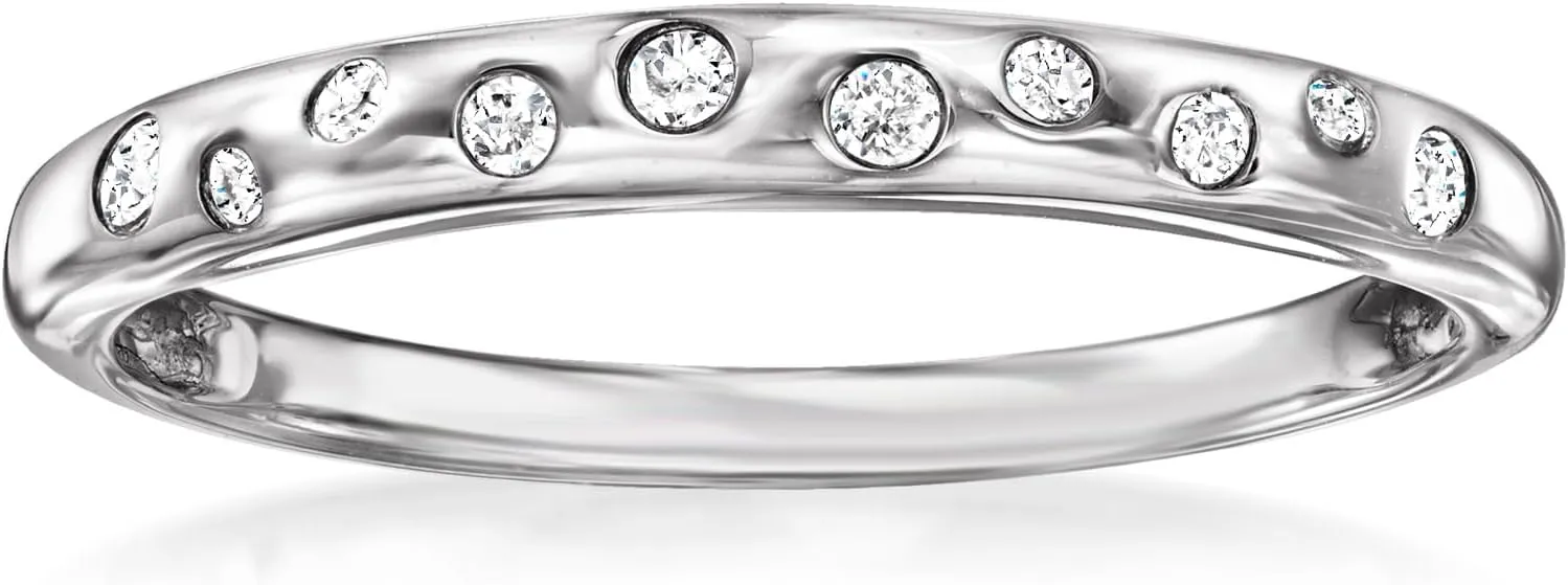 Pure Collection by Ross-Simons 0.10 ct. t.w. Diamond Dotted Ring in Sterling Silver