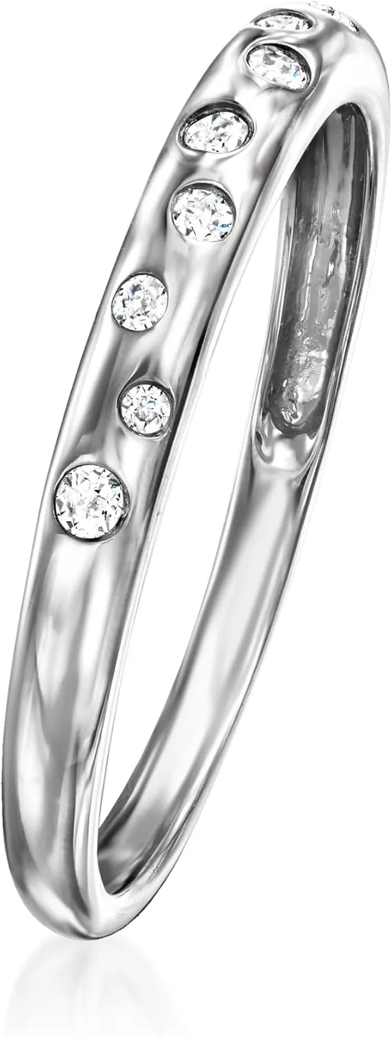 Pure Collection by Ross-Simons 0.10 ct. t.w. Diamond Dotted Ring in Sterling Silver