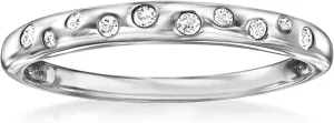 Pure Collection by Ross-Simons 0.10 ct. t.w. Diamond Dotted Ring in Sterling Silver