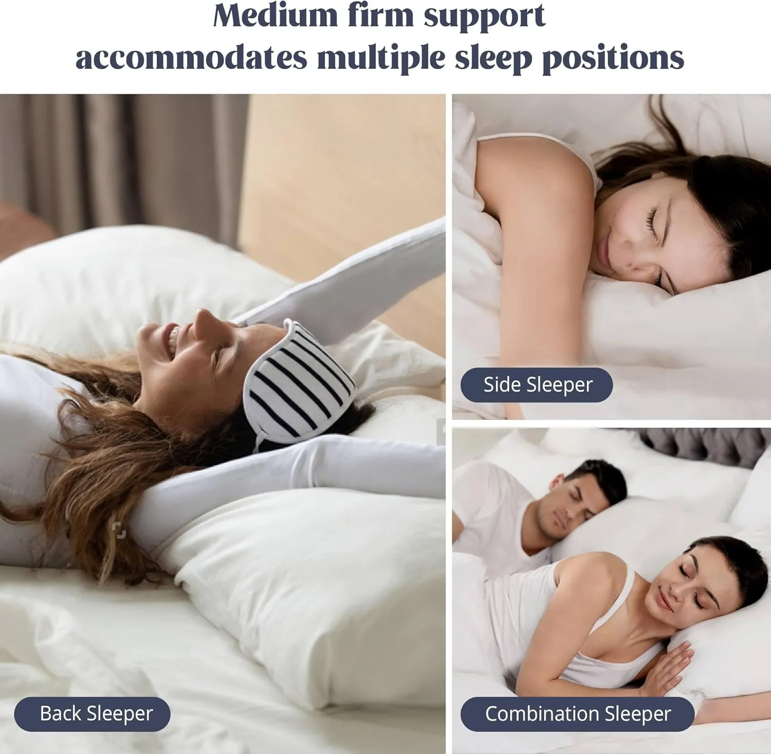 puredown® Goose Feather Down Sleeping Pillow Soft Bed Pillow for Sleeping with 100% Cotton Shell Set of 2 Queen Size