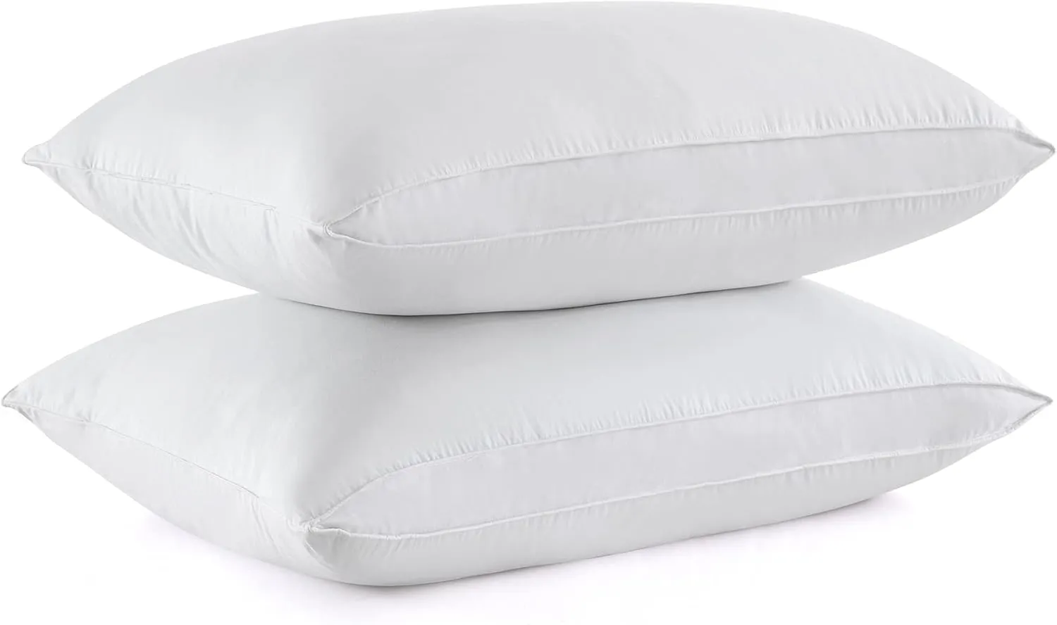 puredown® Goose Feather Down Sleeping Pillow Soft Bed Pillow for Sleeping with 100% Cotton Shell Set of 2 Queen Size