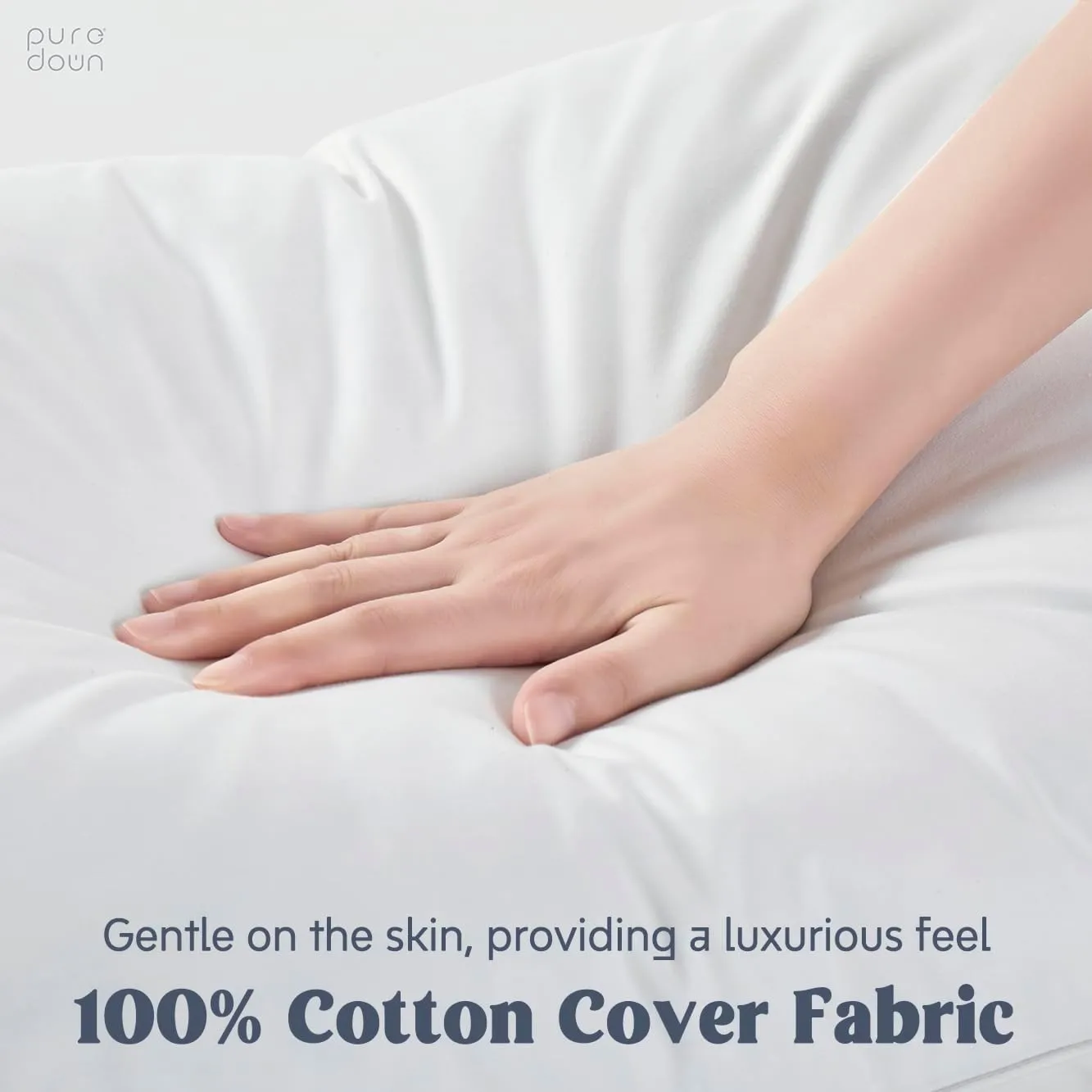 puredown® Goose Feather Down Sleeping Pillow Soft Bed Pillow for Sleeping with 100% Cotton Shell Set of 2 Queen Size