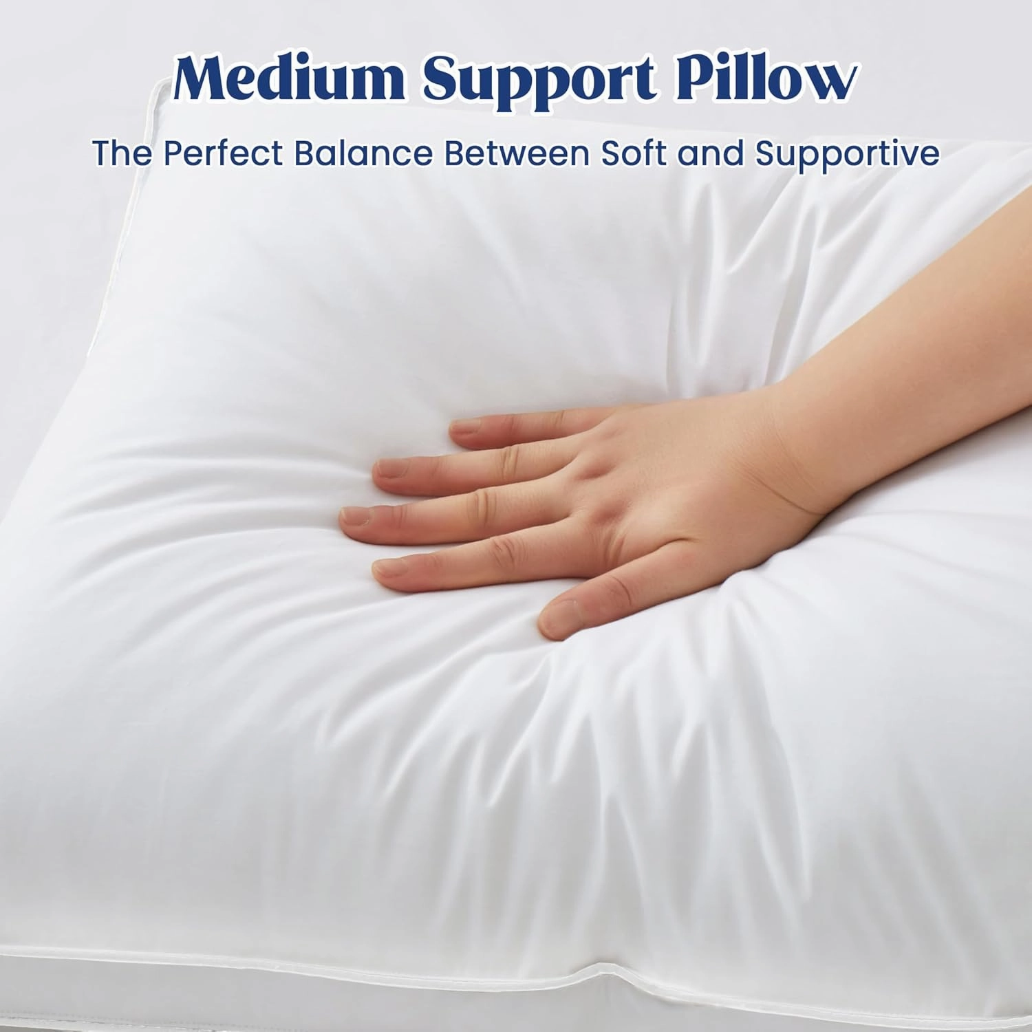 puredown® Goose Feather Down Pillows Standard Size Set of 2, 100% Cotton Cover, Luxury Hotel Collection Pillow, Soft Fluffy Medium Firm Bed Pillow for Back, Stomach or Side Sleeper.