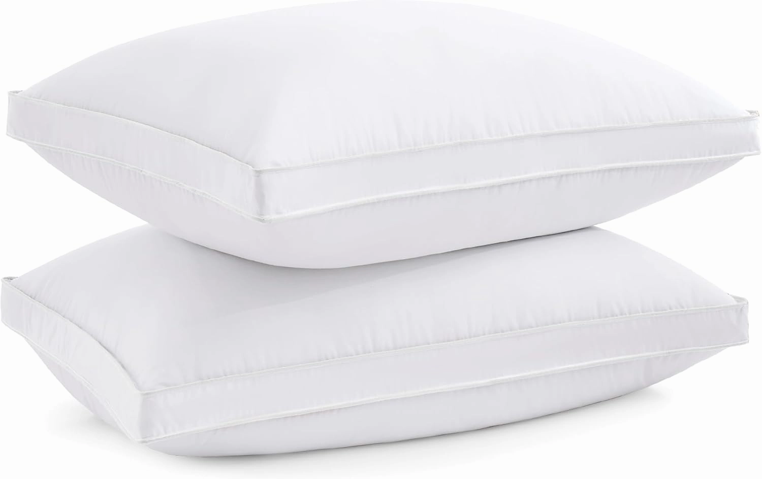 puredown® Goose Feather Down Pillows Standard Size Set of 2, 100% Cotton Cover, Luxury Hotel Collection Pillow, Soft Fluffy Medium Firm Bed Pillow for Back, Stomach or Side Sleeper.