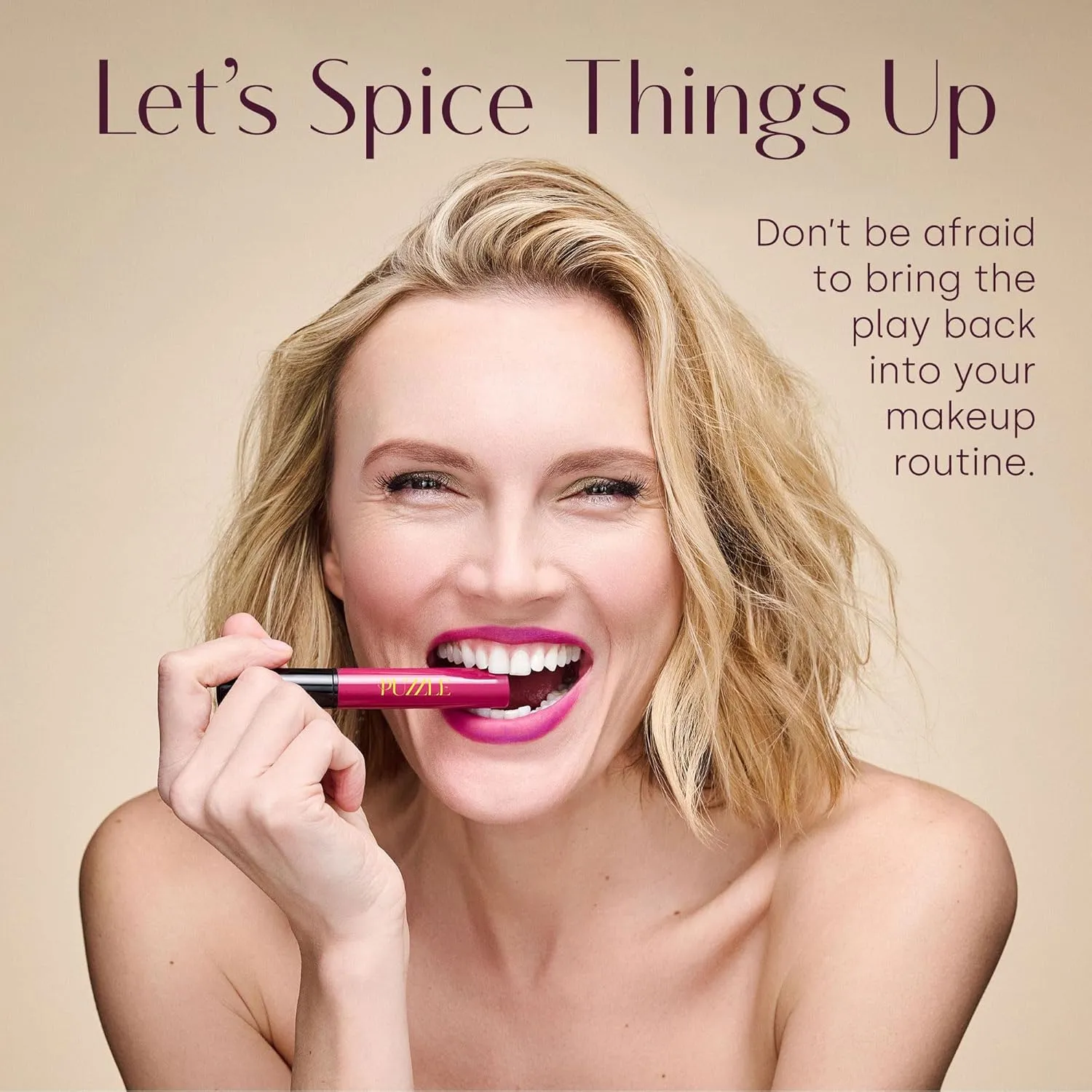 PUZZLE Lip Gloss Wand | Shiny, Shimmery, Non-Sticky, Moisturizing, Long-Lasting, Cruelty-Free, Vegan, Paraben-Free, High Shine Color (Winner | Red Plum)