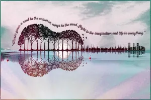 Puzzles for Adults ，Guitar Tree Landscape Wall Decoration，Wooden Puzzle Puzzles (500 Piece, Guitar Tree Landscape Wall Decoration)