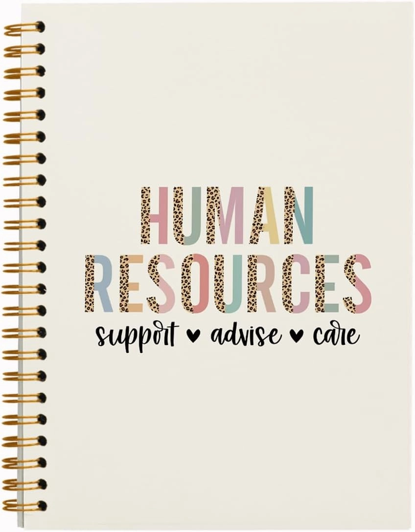 QUICQOD HR Gifts Notebook,Human Resourses Inspirational Journals,HR Appreciation Gift,Thank You Gift for HR Manager Director,Retirement Gift for Coworker Friend,Black Hardcover Spiral Notebook 5.5x8.3