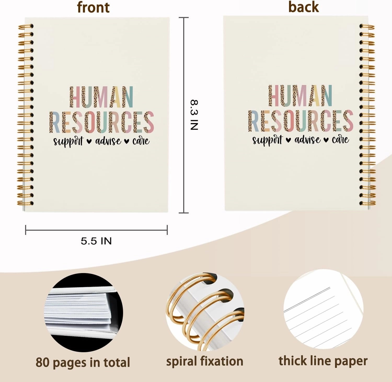 QUICQOD HR Gifts Notebook,Human Resourses Inspirational Journals,HR Appreciation Gift,Thank You Gift for HR Manager Director,Retirement Gift for Coworker Friend,Black Hardcover Spiral Notebook 5.5x8.3