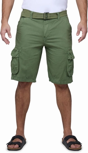 RAW X Mens Belted Cargo Shorts, Relaxed Fit Casual Knee Length Cargo Shorts for Men (Big and Tall Shorts for Men)