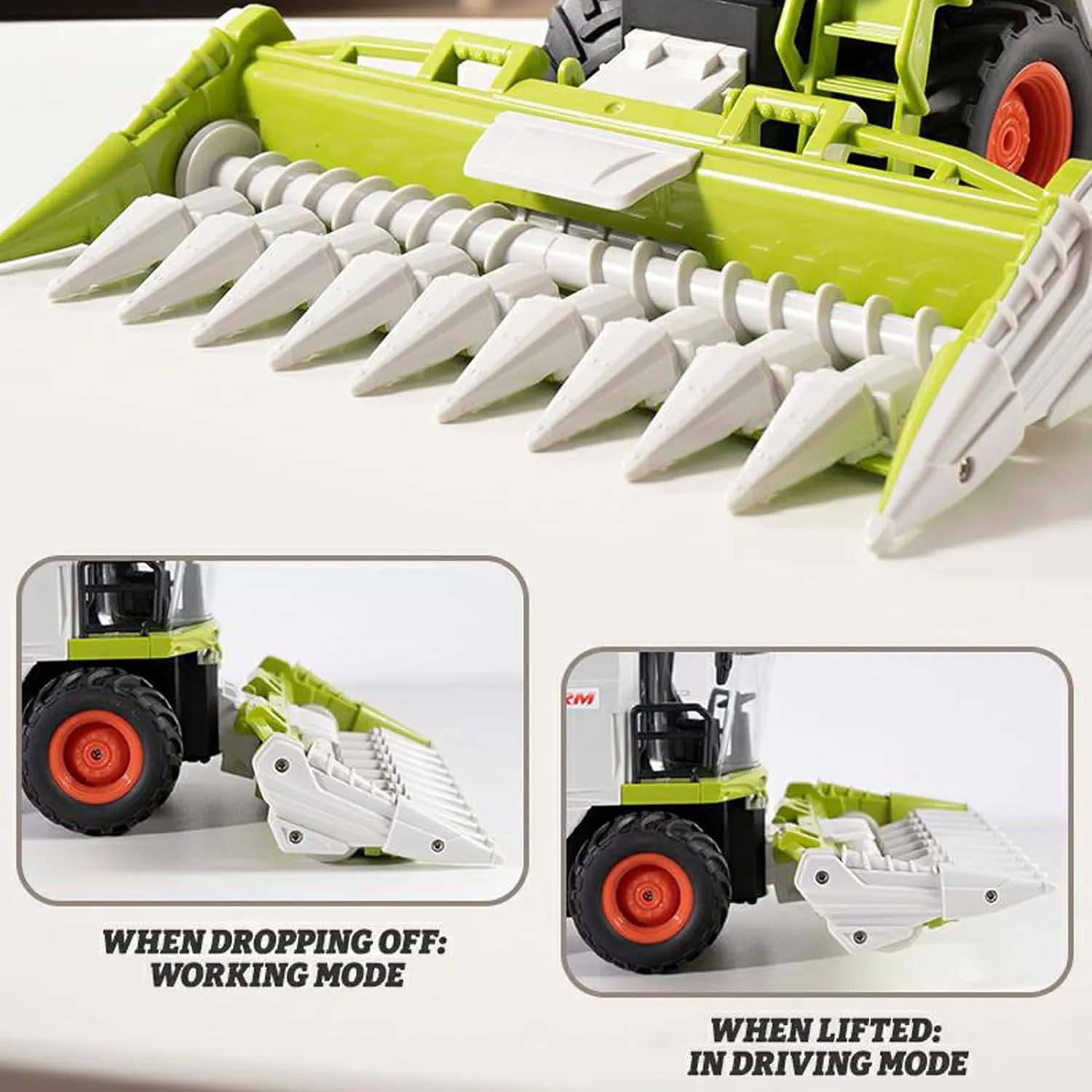 RC Farm Tractor Toy for Kids, 2.4G Remote Control Harvester Truck with Sounds, Lights & Spray, 1:24 High Simulation Toddlers Vehicle Toys, Christmas Birthday Gift for Boys Girls 3-8