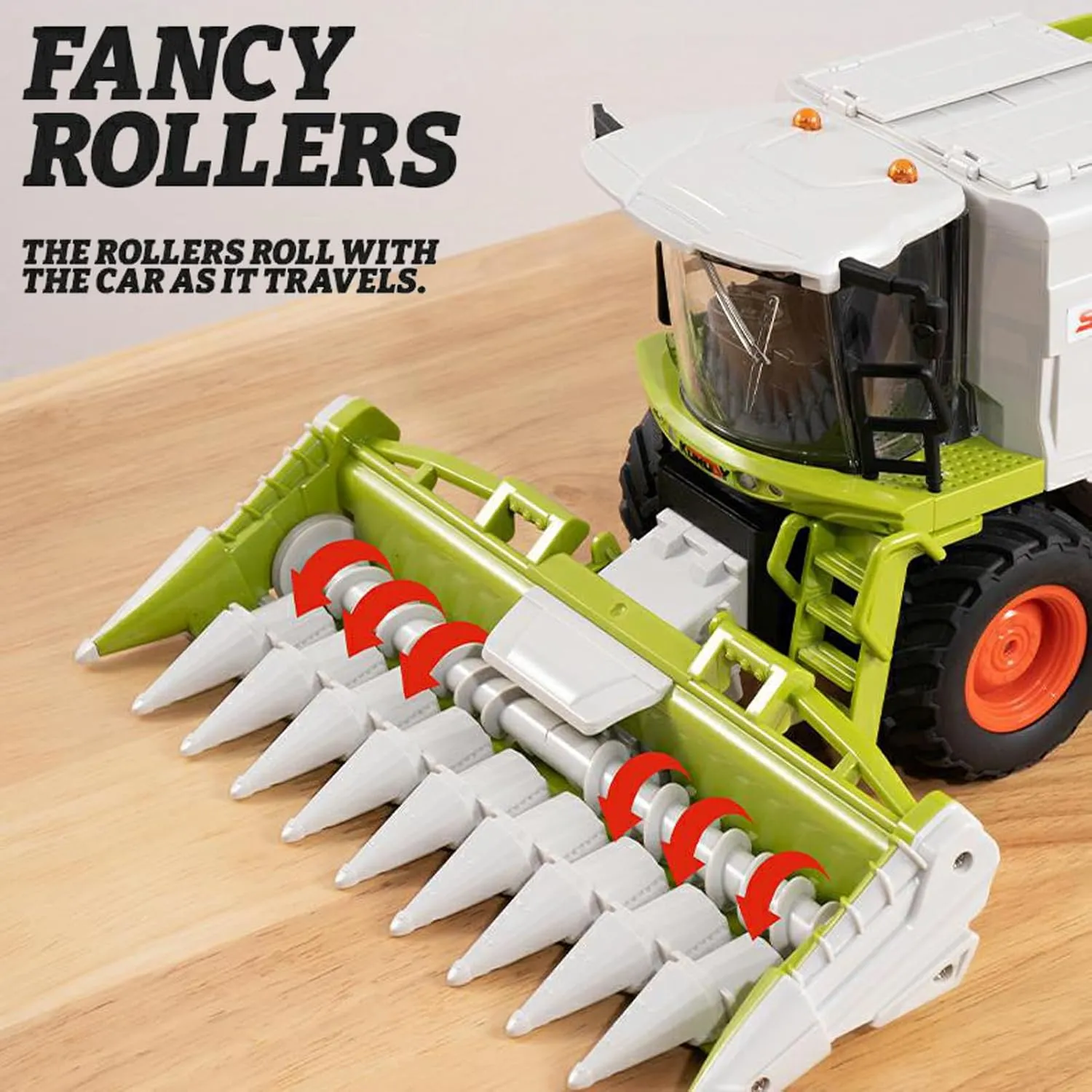 RC Farm Tractor Toy for Kids, 2.4G Remote Control Harvester Truck with Sounds, Lights & Spray, 1:24 High Simulation Toddlers Vehicle Toys, Christmas Birthday Gift for Boys Girls 3-8