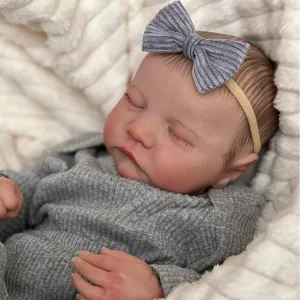 Realistic Reborn Baby Dolls-18 Inch Real Life Baby Dolls Girl Lifelike Baby Doll with Accessories for 3  Years Old (Gray)