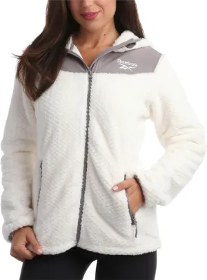 Reebok Women's Fleece Zip Up Jacket - Warm Snow Fleece Winter Jacket with Hood - Insulated Winter Jackets for Women (S-XL)