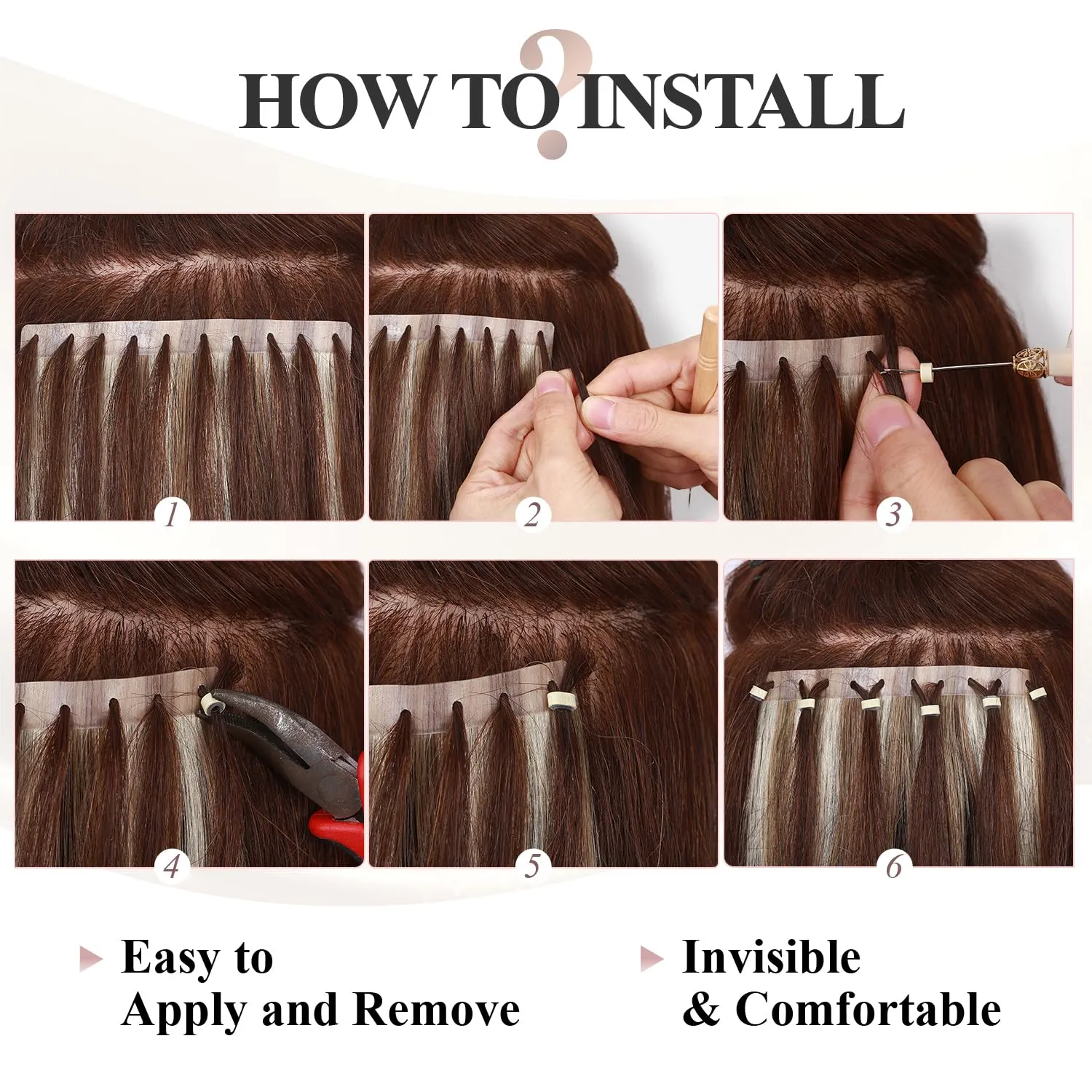 Remy Human Hair Extension Micro Ring PU Hair Extensions Beaded Weft Human Hair Extensions 2# Invisible Skin Weft Tape in Human Hair Extension for Women Dark Brown (35g 4Pcs,16 Inch)
