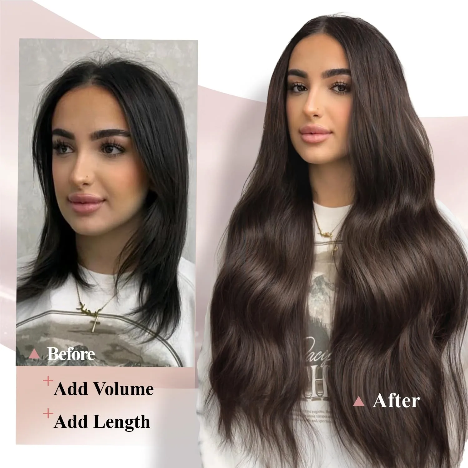 Remy Human Hair Extension Micro Ring PU Hair Extensions Beaded Weft Human Hair Extensions 2# Invisible Skin Weft Tape in Human Hair Extension for Women Dark Brown (35g 4Pcs,16 Inch)