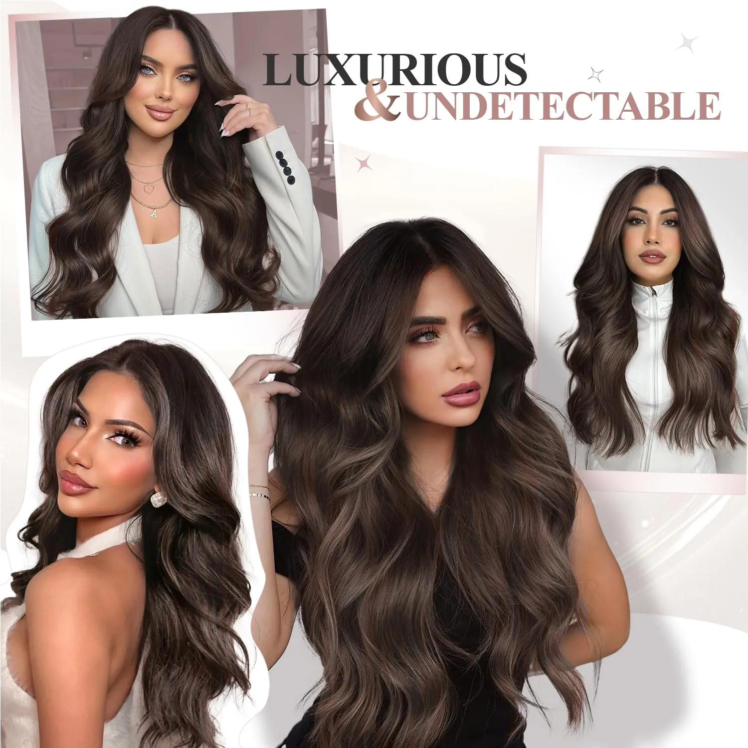 Remy Human Hair Extension Micro Ring PU Hair Extensions Beaded Weft Human Hair Extensions 2# Invisible Skin Weft Tape in Human Hair Extension for Women Dark Brown (35g 4Pcs,16 Inch)