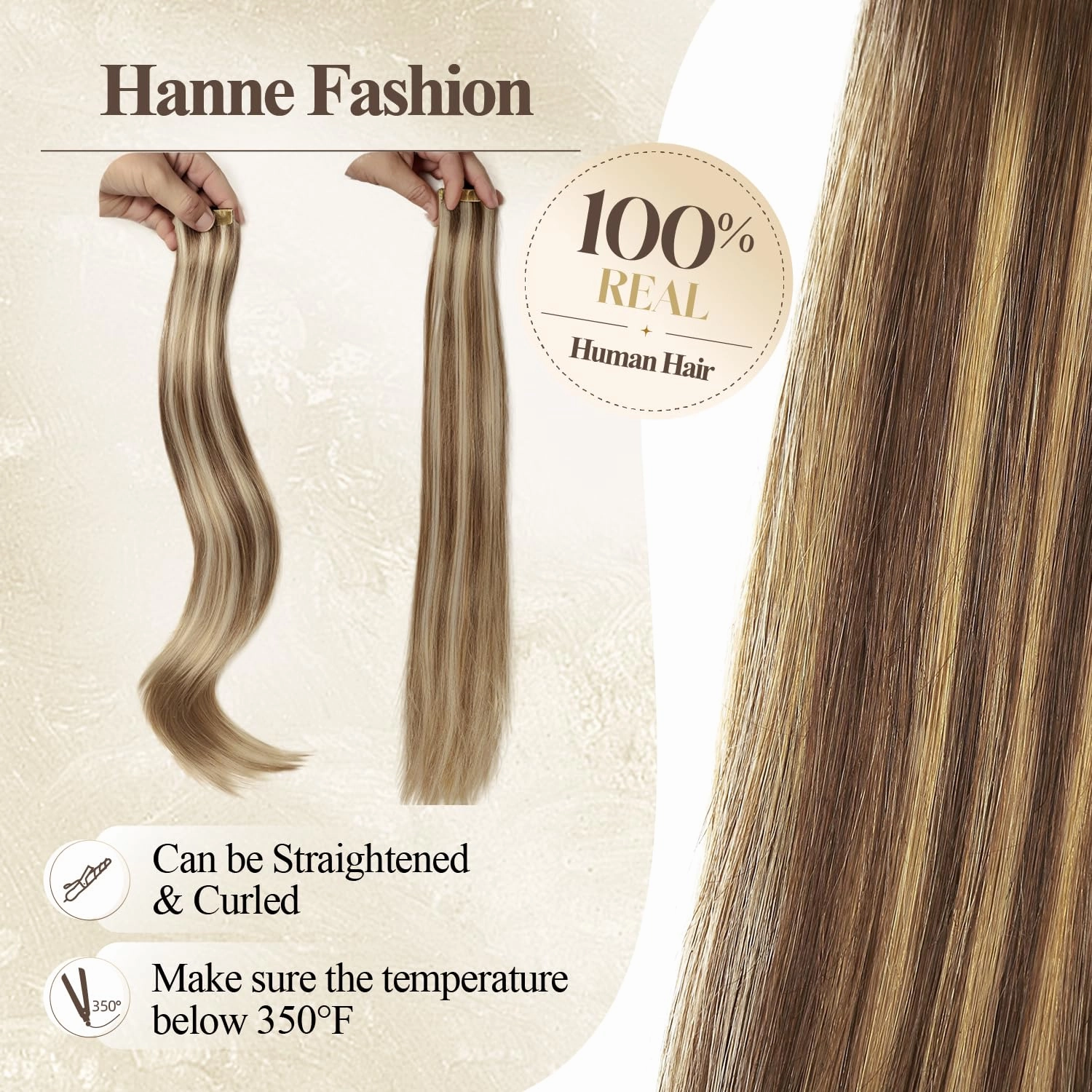Remy Human Hair Extension Micro Ring PU Hair Extensions T4/27 Highlight PU Invisible Hole Weft Human Hair Extensions Bead Weft Hair Extension Tape in Human Hair for Women (40g 4Pcs,22 Inch)
