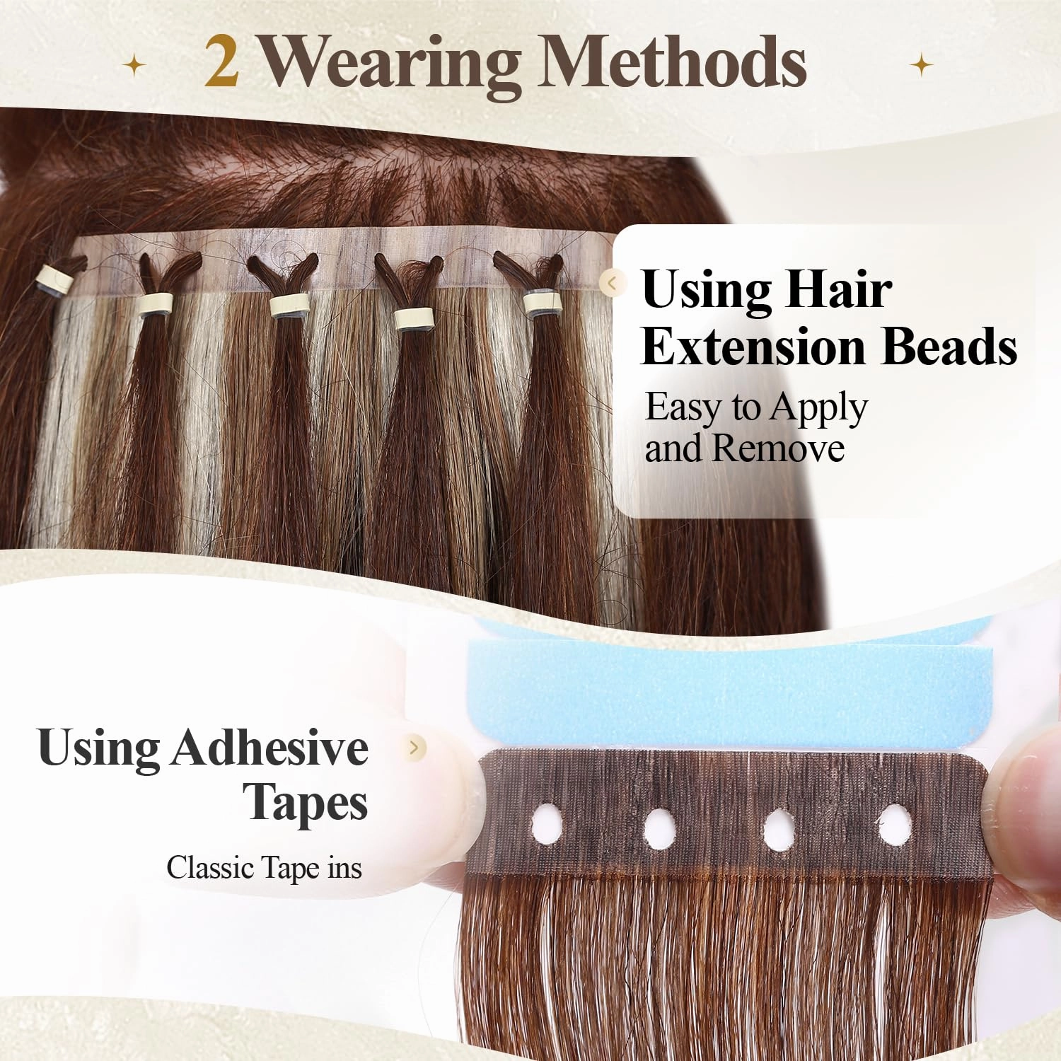 Remy Human Hair Extension Micro Ring PU Hair Extensions T4/27 Highlight PU Invisible Hole Weft Human Hair Extensions Bead Weft Hair Extension Tape in Human Hair for Women (40g 4Pcs,22 Inch)