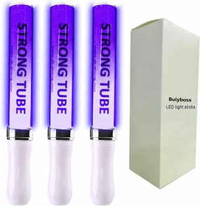 Reusable LED Light Sticks 3Pack with 15 Multicolor, Manual and Automatic Mode LED Glow Sticks, Concert Glowsticks, Raves, Emergency