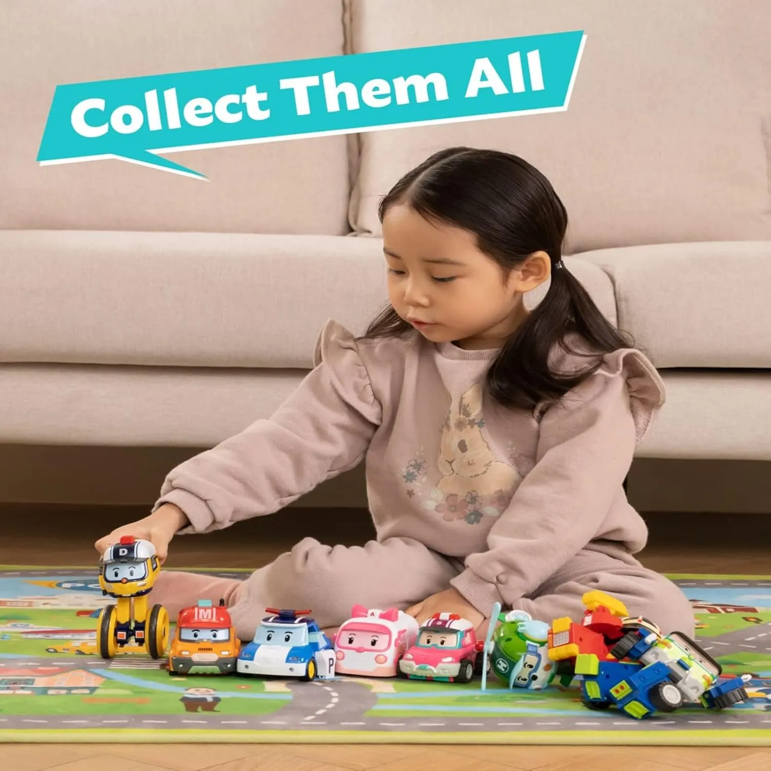 Robocar Poli 4" Transforming Robot - Helly Transforming Helicopter Action Rescue Toy Figure, STEM Educational Gift for Toddlers and Kids Age 1 