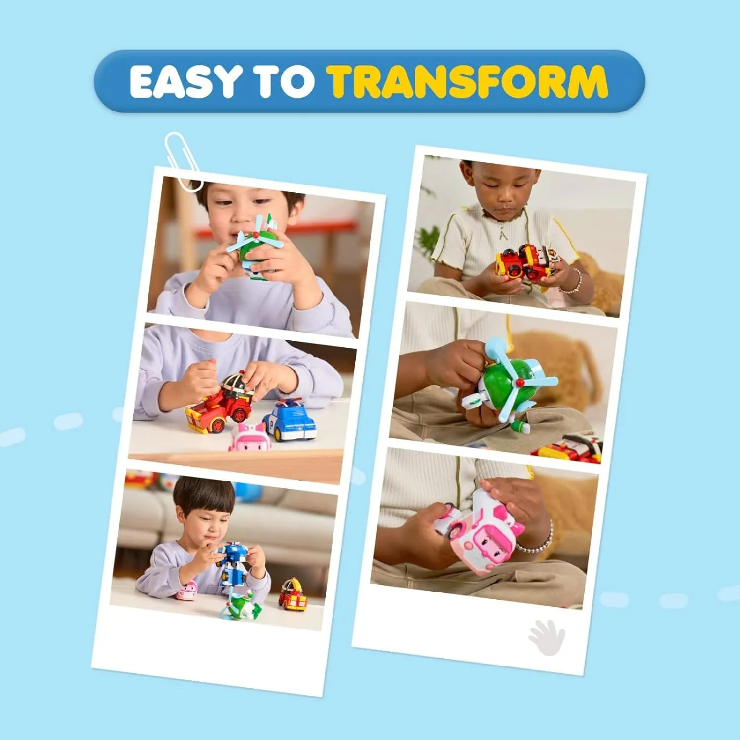 Robocar Poli 4" Transforming Robot - Helly Transforming Helicopter Action Rescue Toy Figure, STEM Educational Gift for Toddlers and Kids Age 1 