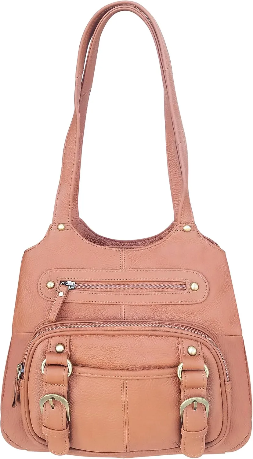 Roma Leathers Gun Concealment Purse - Cowhide Leather - Light Brown