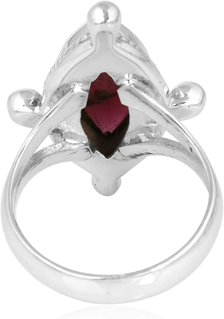 Romantic Radiance Garnet 925 Sterling Silver Ring Gemstone Jewelry